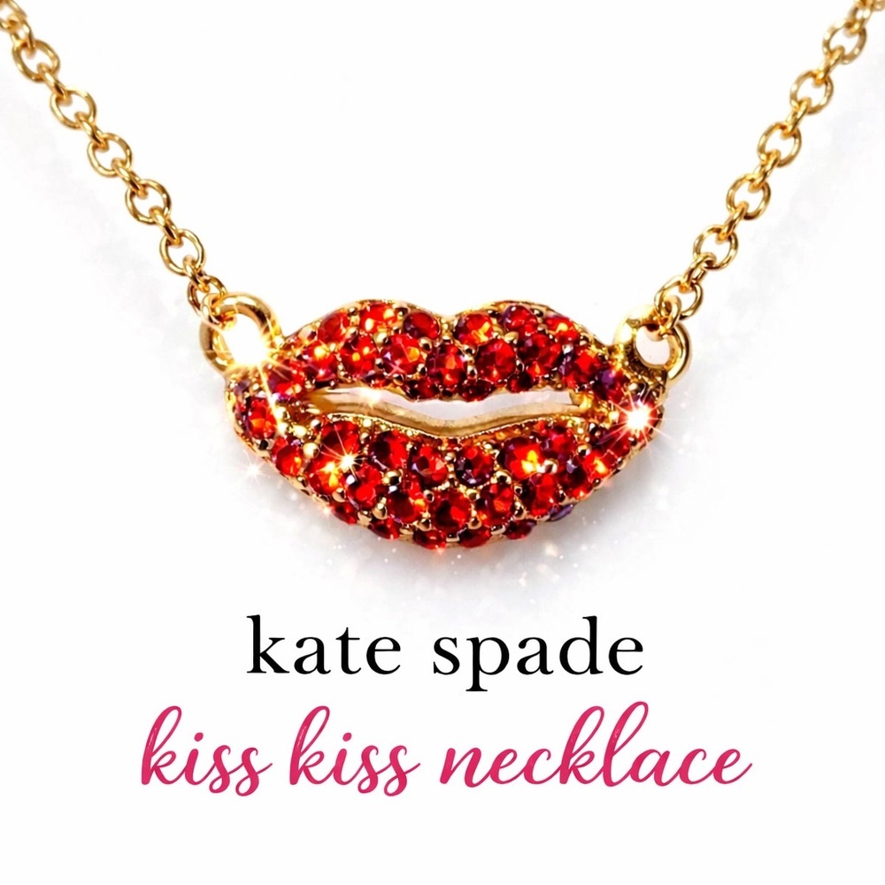 💋💋kate spade new York kiss kiss 
Lips Mini Necklace, 15"-17.5" nwt so cute!
